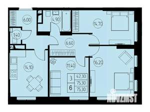 3-к квартира, вторичка, 75м2, 20/23 этаж