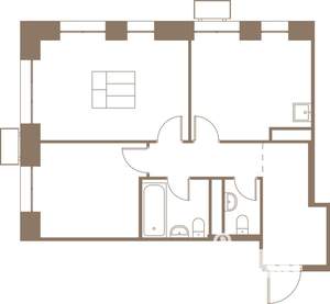 2-к квартира, строящийся дом, 57м2, 4/25 этаж