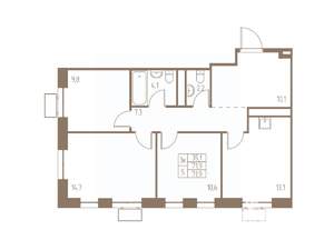 3-к квартира, строящийся дом, 72м2, 16/25 этаж
