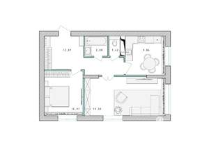 2-к квартира, строящийся дом, 58м2, 13/17 этаж