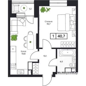 1-к квартира, вторичка, 41м2, 8/13 этаж