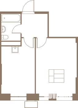 1-к квартира, строящийся дом, 44м2, 2/25 этаж