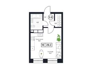 Студия квартира, вторичка, 29м2, 14/17 этаж