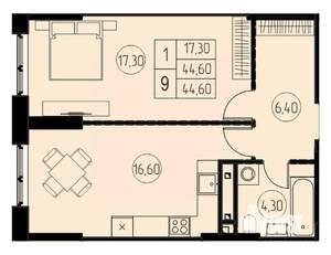 1-к квартира, вторичка, 45м2, 11/28 этаж