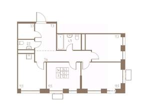 3-к квартира, строящийся дом, 73м2, 18/25 этаж