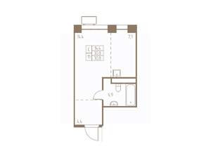 Студия квартира, строящийся дом, 31м2, 22/25 этаж