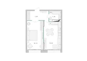 1-к квартира, строящийся дом, 48м2, 3/17 этаж