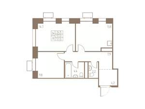 2-к квартира, строящийся дом, 57м2, 13/25 этаж