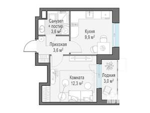 1-к квартира, строящийся дом, 31м2, 11/13 этаж