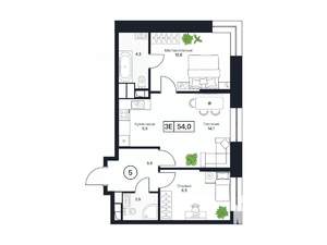 3-к квартира, вторичка, 54м2, 13/17 этаж