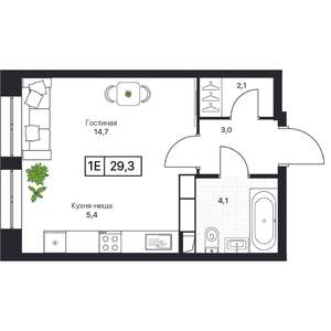 Студия квартира, вторичка, 29м2, 5/17 этаж