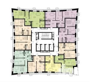 2-к квартира, строящийся дом, 41м2, 27/28 этаж