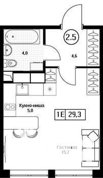 Студия квартира, вторичка, 29м2, 7/17 этаж