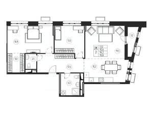 3-к квартира, вторичка, 94м2, 21/21 этаж