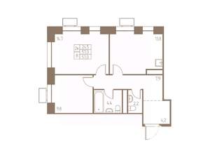 2-к квартира, строящийся дом, 57м2, 16/25 этаж