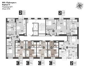 Студия квартира, строящийся дом, 22м2, 7/15 этаж