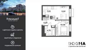 1-к квартира, вторичка, 36м2, 5/15 этаж