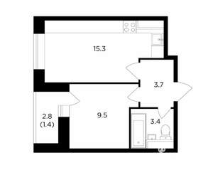 1-к квартира, строящийся дом, 33м2, 10/16 этаж