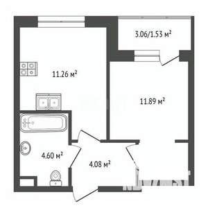 1-к квартира, вторичка, 32м2, 4/15 этаж