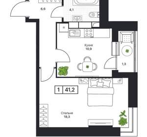 1-к квартира, вторичка, 41м2, 6/17 этаж