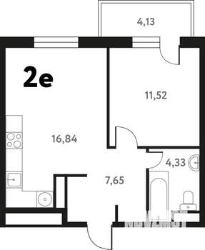 2-к квартира, вторичка, 42м2, 5/17 этаж
