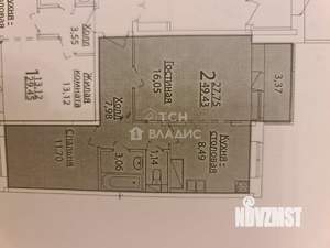 2-к квартира, вторичка, 52м2, 13/17 этаж
