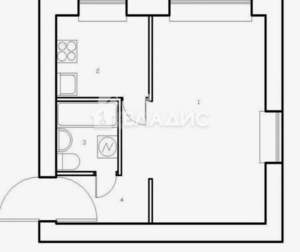 1-к квартира, вторичка, 31м2, 1/4 этаж
