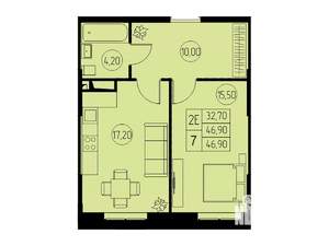 2-к квартира, вторичка, 47м2, 19/23 этаж