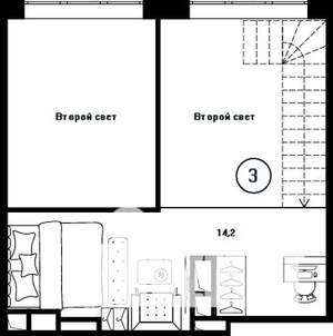 2-к квартира, вторичка, 40м2, 17/17 этаж