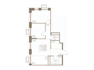 3-к квартира, строящийся дом, 70м2, 17/25 этаж