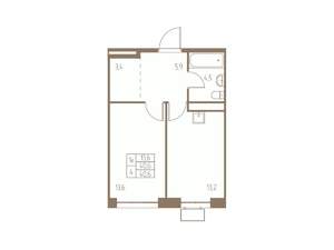 1-к квартира, строящийся дом, 41м2, 20/25 этаж