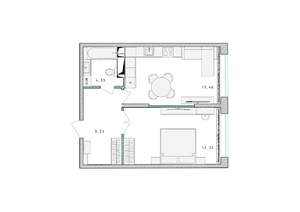 1-к квартира, вторичка, 49м2, 7/17 этаж