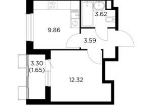 1-к квартира, строящийся дом, 31м2, 11/15 этаж