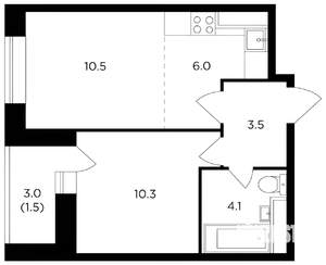 2-к квартира, вторичка, 36м2, 2/16 этаж