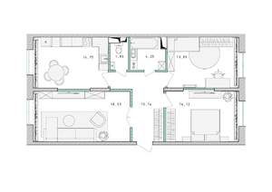 3-к квартира, строящийся дом, 77м2, 5/17 этаж