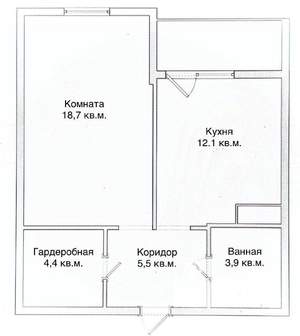 1-к квартира, вторичка, 45м2, 13/21 этаж