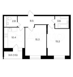 2-к квартира, вторичка, 59м2, 5/17 этаж