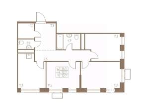 3-к квартира, вторичка, 73м2, 22/25 этаж