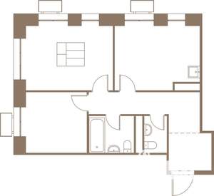 2-к квартира, строящийся дом, 57м2, 13/25 этаж