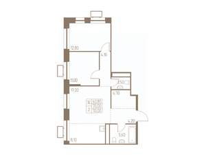 3-к квартира, строящийся дом, 70м2, 12/25 этаж