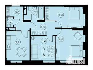 3-к квартира, вторичка, 75м2, 21/23 этаж