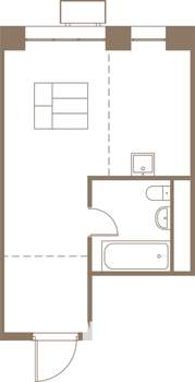 1-к квартира, строящийся дом, 30м2, 21/25 этаж