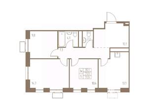 3-к квартира, строящийся дом, 72м2, 18/25 этаж