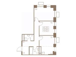 3-к квартира, строящийся дом, 56м2, 12/25 этаж