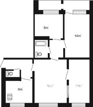 4-к квартира, вторичка, 70м2, 7/9 этаж
