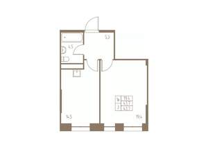 1-к квартира, строящийся дом, 44м2, 2/25 этаж