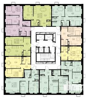 2-к квартира, строящийся дом, 53м2, 5/23 этаж