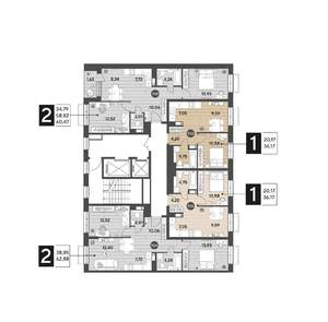 2-к квартира, вторичка, 63м2, 13/15 этаж