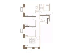 3-к квартира, строящийся дом, 67м2, 18/25 этаж