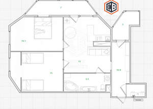 2-к квартира, вторичка, 76м2, 23/25 этаж
